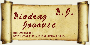 Miodrag Jovović vizit kartica